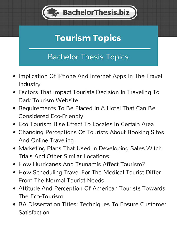 tourism project topics