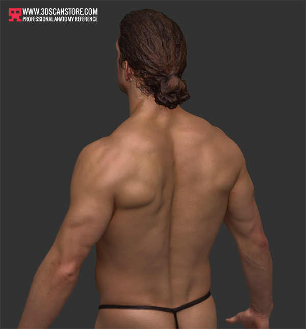 3D scan male man muscle obj texture skin reference