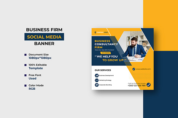 Business Firm Social Media Banner Template Design