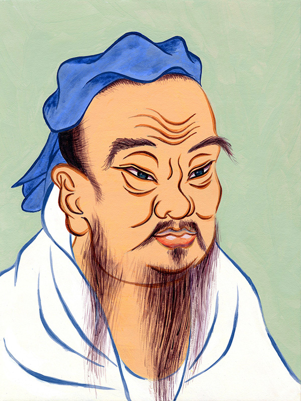 Portraiture acyrlic Confucius chinese china Ancient China ancient chinese