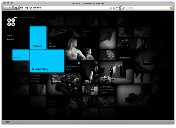 neon neon tv microsite dark web Webdesign concept STUDENTS WORK