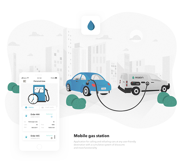 Design mobile app for the network of gas stations