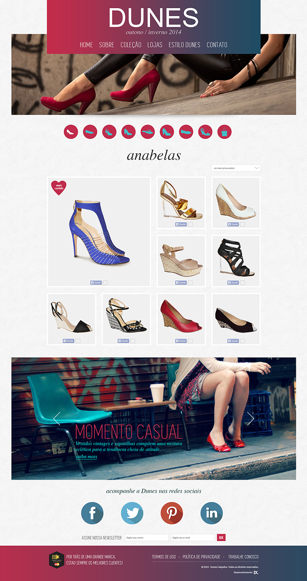 Layout Website shoes