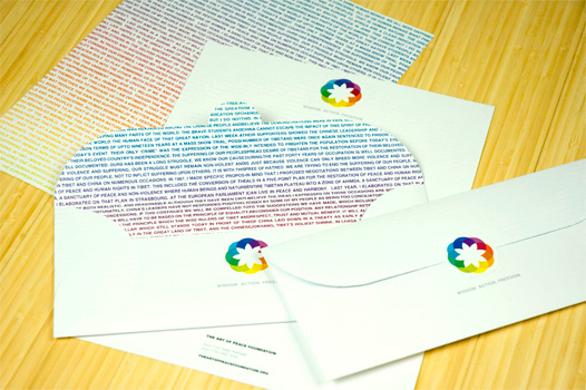 Dalai Lama art of peace foundation Website CD packaging RIPE washington dc Stationery
