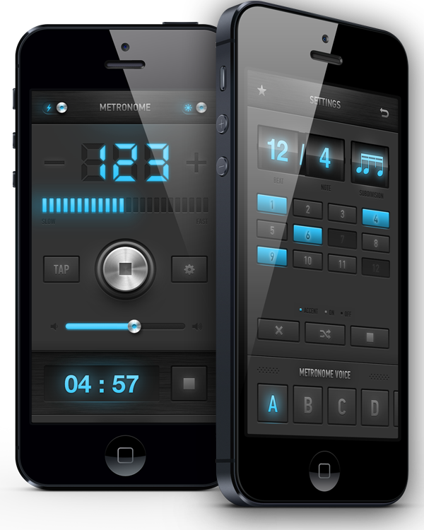 user interface UI ux app metronome design Interface iphone iPad XCode Icon logo digital chadomoto ios