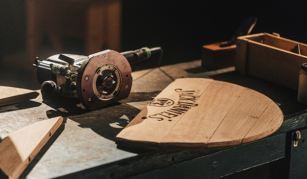Jacks Way Whisky lola MullenLowe Craftsman wood jack daniel's pinhole dj mixing table