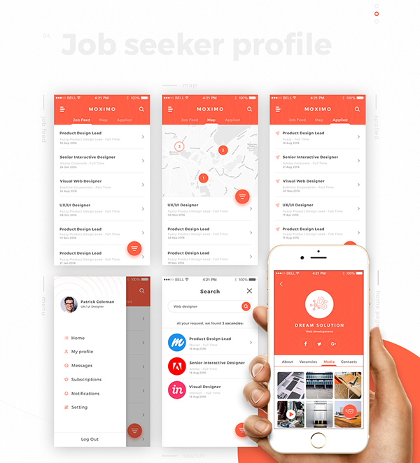 Moximo. Recruiting app.