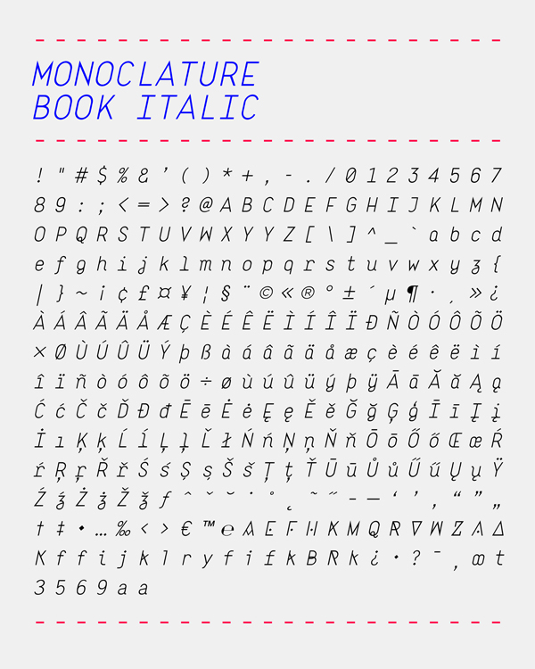 monoclature Typeface typeface design font monospaced Archive slab serif sans serif alternate