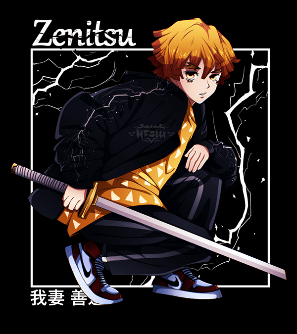 Zenitsu Agatsuma - Thunder Breathing Demon Slayer Art nel 2023  Arte del  personaggio, Arte delle anime, Design del personaggio