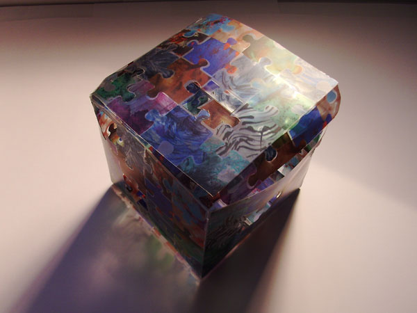 Confusion puzzle pieces acetate cube translucent Patterns