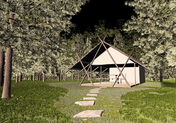 3d visualisation ltd tent trees Landscape