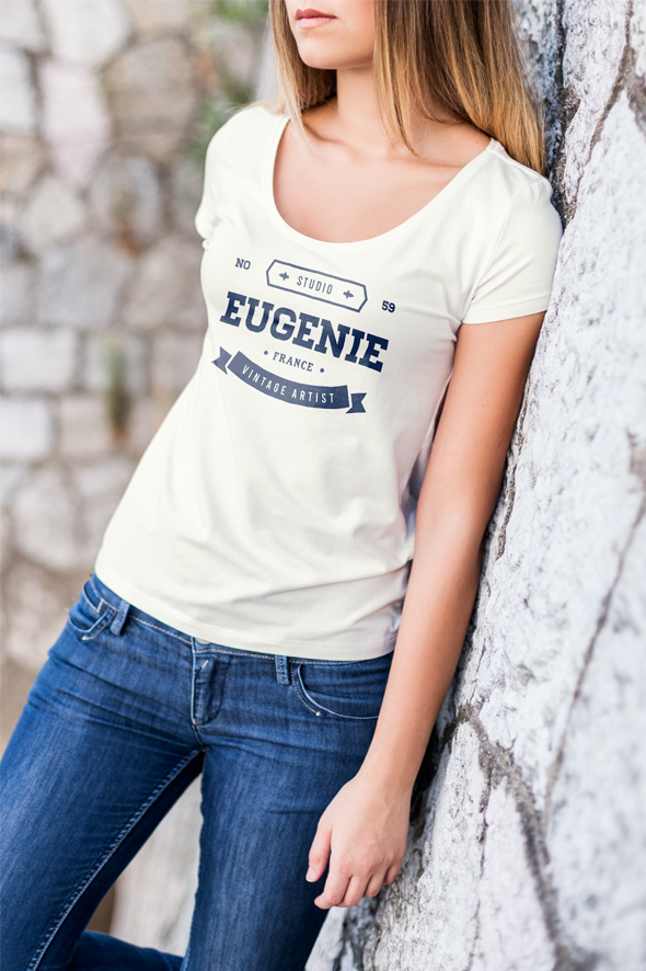 Download T-Shirt Mock-Up Female Model Edition on Behance
