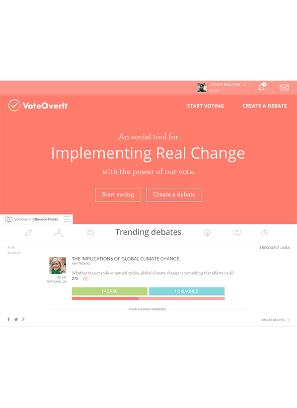 VoteOverIt vote change flat design user friendly intuitive clean simple