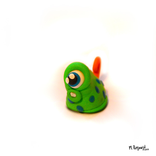Character clay paint creature scuptrure handmade