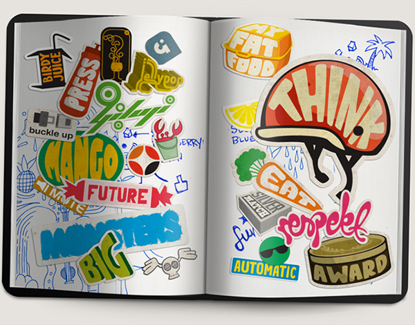 stickers Bookdesign type digital art book graphic design Retro sticker