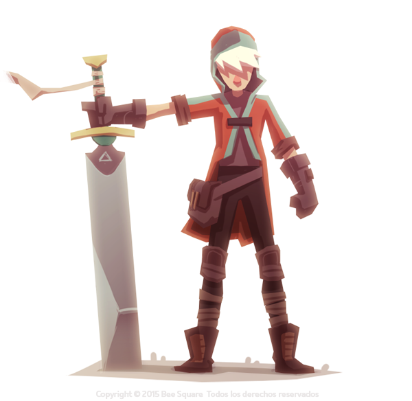 video game concept art Bee Square adventure warrior dwarf rpg fantasy Sword