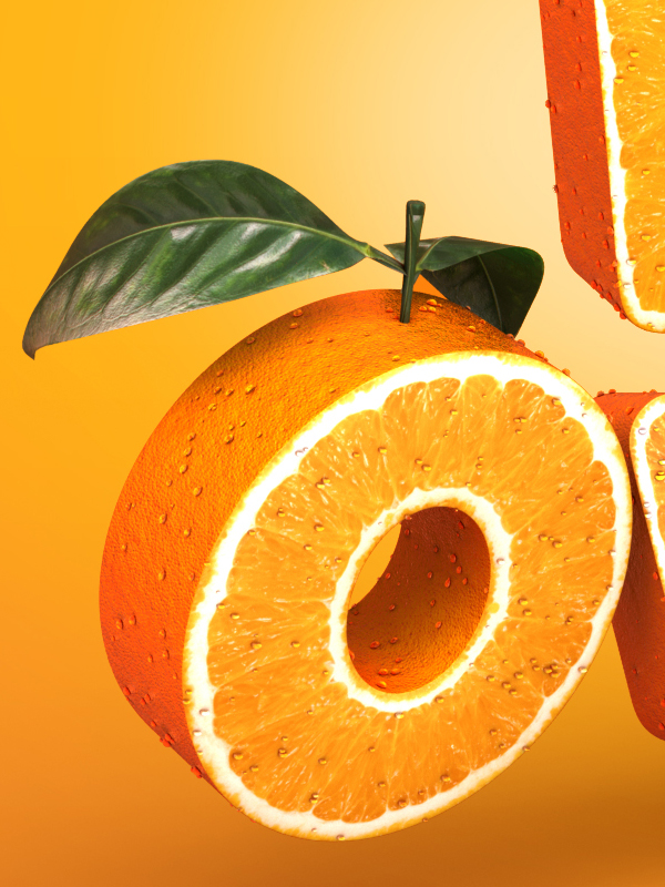 orange fresh text logo fruits characters sign