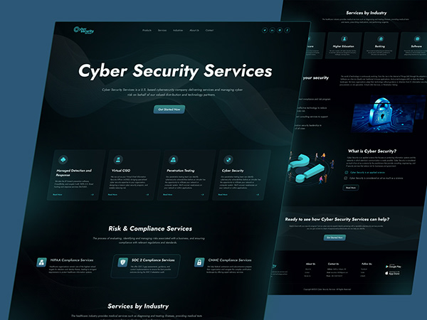 Cyber Security Services​​​​​​​ Landing Page
