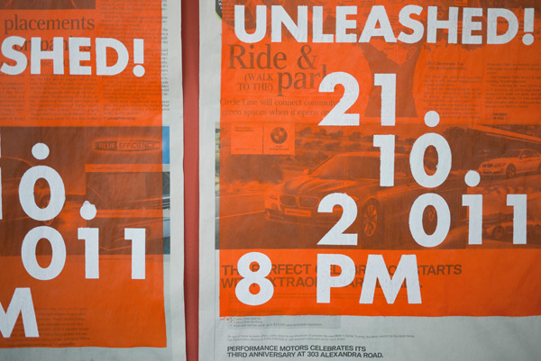 orange Futura Theatre newspaper silkscreen Overlay poster ticket church singapore Website Rollover grid simple