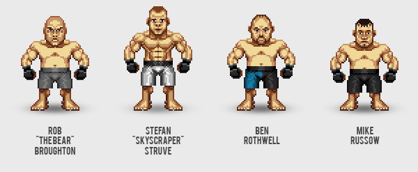 UFC Pixel art pixel MMA characters martial art fight nintend SEGA Retro game  retro game