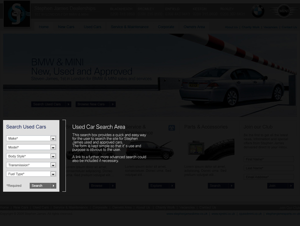 Webdesign Website Design BMW Dealerships