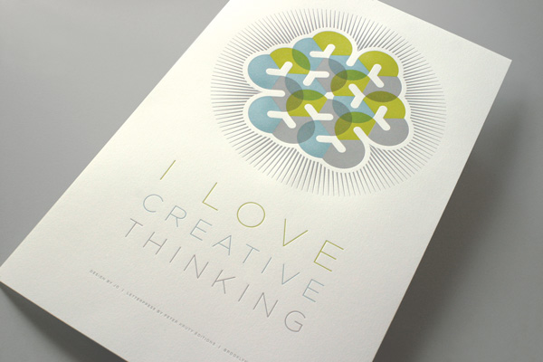 letterpress poster creative Thinking brain creative thinking Self Promo jo jose ortiz www.jofolio.com