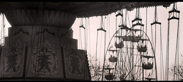 funfair black and white 35mm amusement park south africa old  film africa