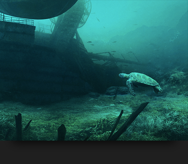 matte Matte-painting underwater water sea deep under undersea