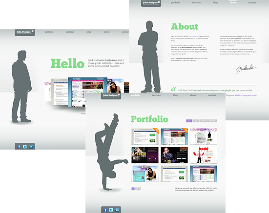 creative premium portfolio personal portfolio artist designer musician web 2.0 minimal
