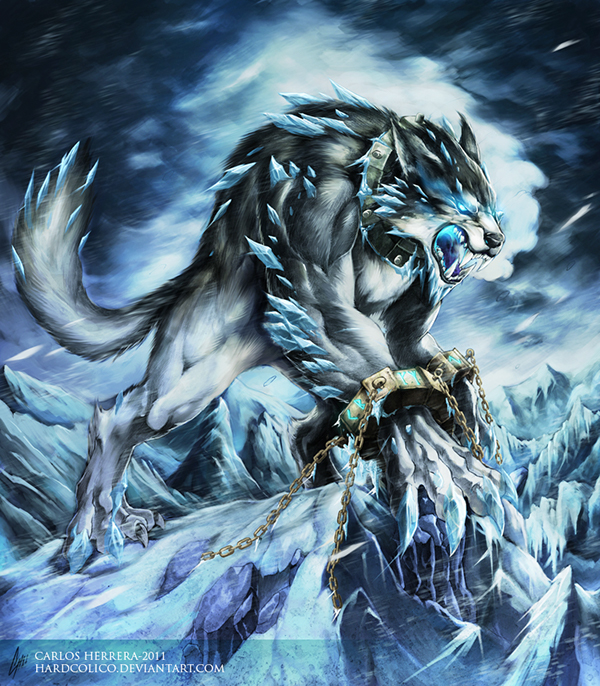 fantasy art wolf ragnarok Odin Thor nordic myth and legends snow demon greek gods dragons