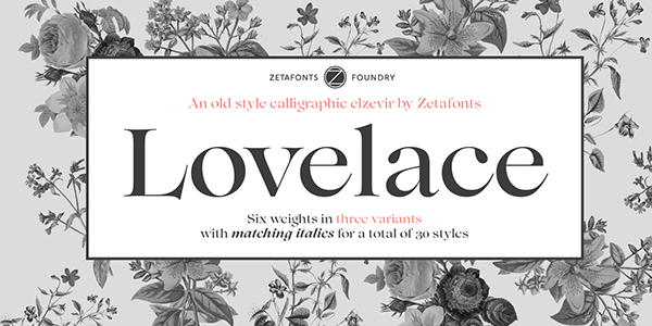 Lovelace Typeface Family with two completely free fonts
