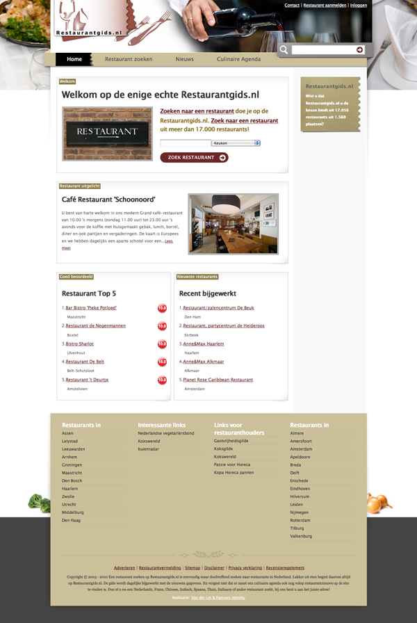 Webdesign jeroen rijpstra Restaurantgids.nl Van der Let & Partners Identity