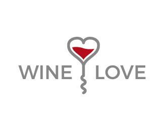 branding  logo brandcrowd for sale wine drink bar corkscrew Love heart