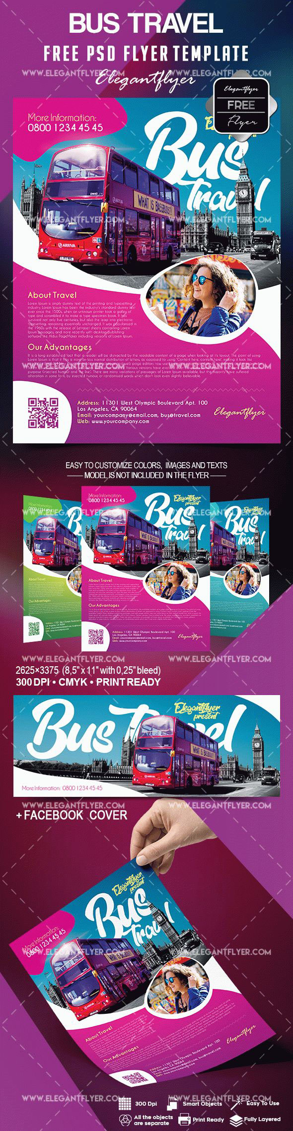Free Bus Travel Flyer Template on Behance Regarding Bus Trip Flyer Templates Free
