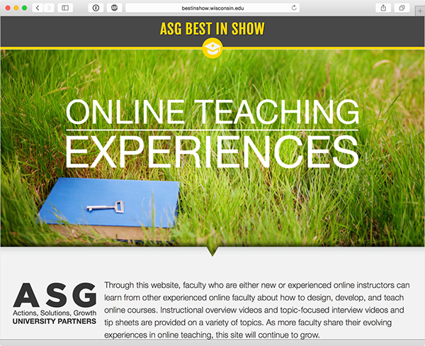 wordpress ASG online teaching showcase
