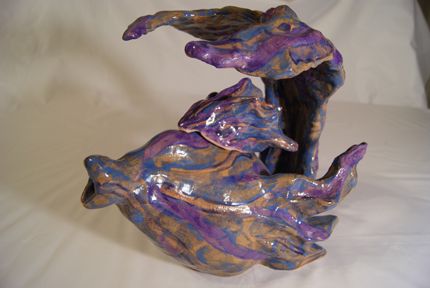 ceramic  sculpture fish Embrace teapot 3D
