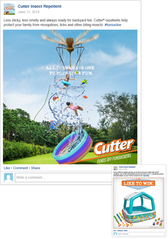 cutter insect repellent facebook social media campaign Funsucker summer Fun family