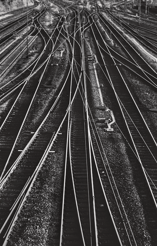 lines rails train b/w conceptual