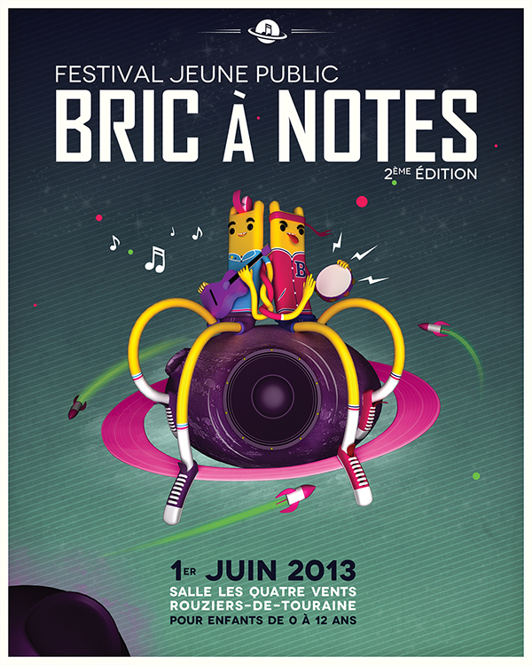 festival bric a notes 3dsmax childrens poster funny color