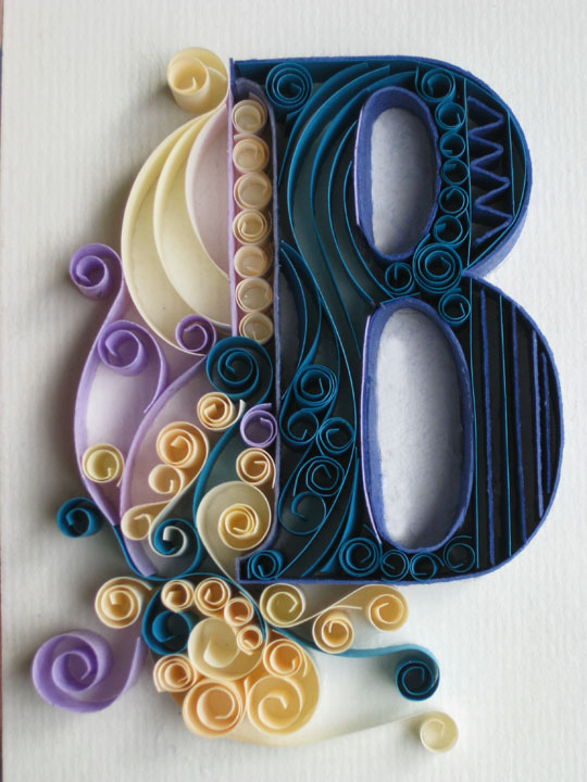 paper alphabets letters sabeena karnik Swirls colored paper craft