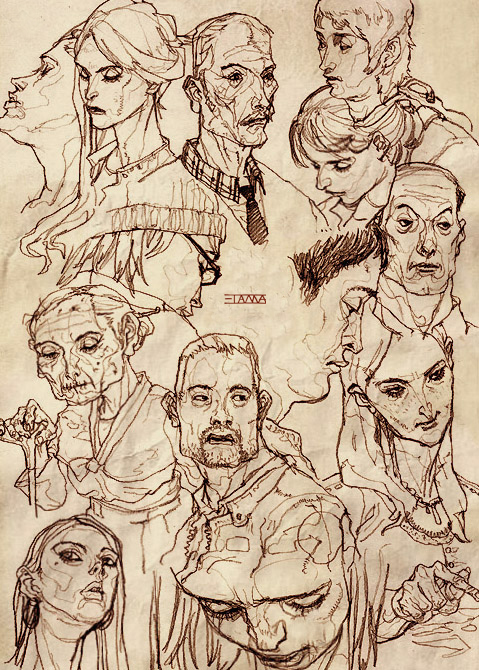 sketch sketchworks drawingworks traditionalpaint traditionalsketch analog characterdesign machine face monster people
