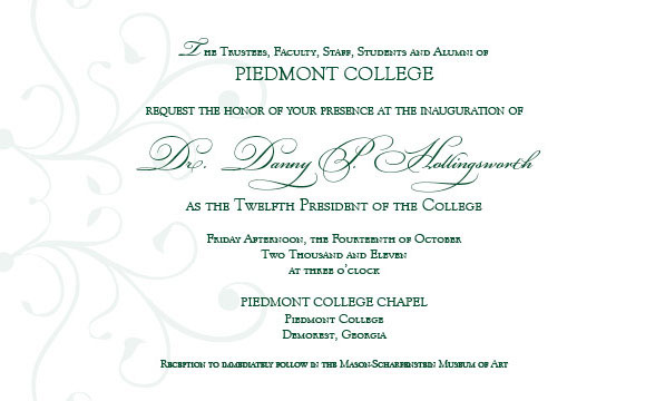 Formal Invitations inauguration Presidential college