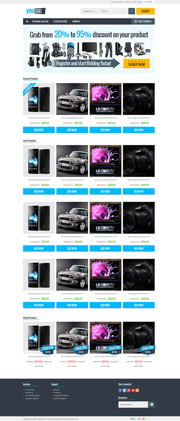 Responsive Bootstrap Auction Website Template On Behance