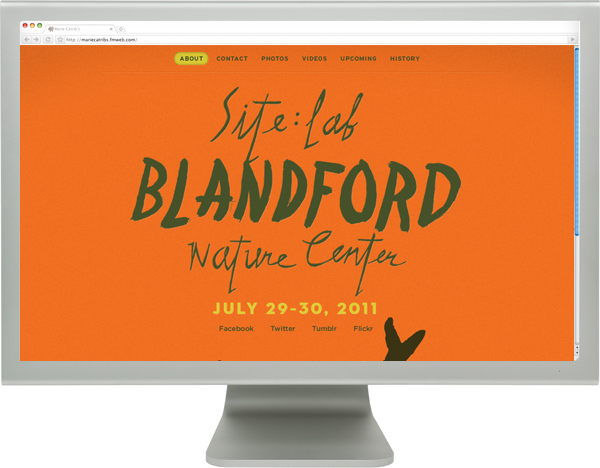 site lab Sitelab hand drawn lettering deer bird Birdhouse Nature Blandford center orange green yellow Grand Rapids