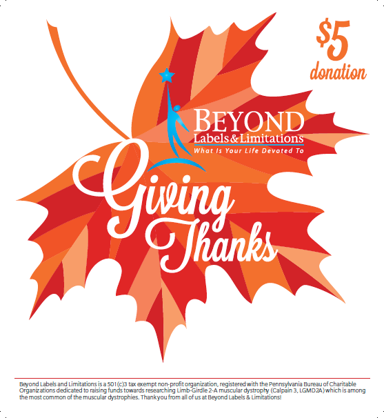 Beyond Labels &Limitations donation print leaves Fall thanks thanksgiving