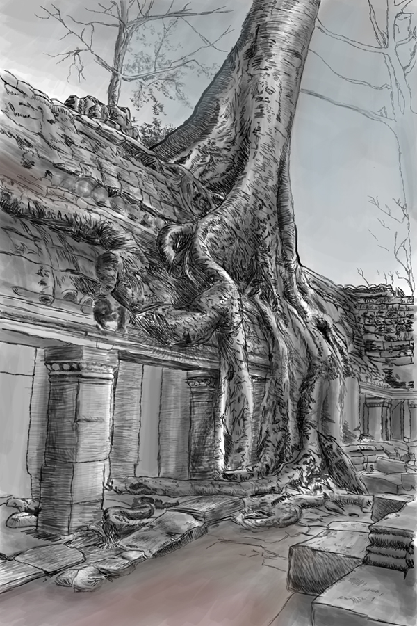 Featured image of post Angkor Wat Temple Drawing Angkor wat is a temple complex in cambodia and the largest religious monument in the world by land area measuring 162 6 hectares 1 626 km2