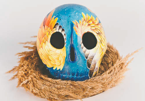DayoftheDead mexicanholiday paintedskull skull ceramicskull