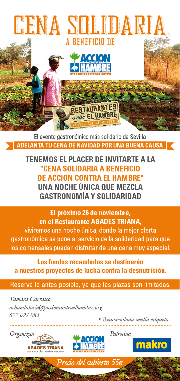 ACH acción contra el hambr accion contra hambre tarjeton flayer cena Gala Beneficio Beneficencia invitación