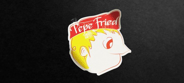 pepe fried Coffee Fast food Ecuador cuenca design boy Retro face side
