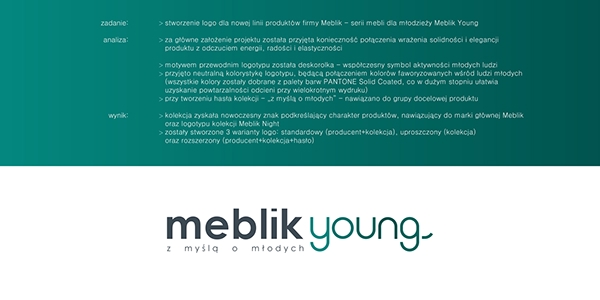 Meblik Young meblik young design furnitures logo stationary